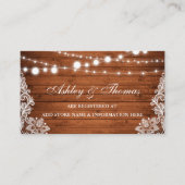 Carte d'insertion de Mariage en dentelle de bois r (Devant)