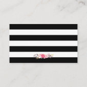 Carte d'insertion de Mariage Floral Black White (Dos)