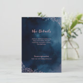 Carte d'insertion de mariage floral brun de la mar (Debout devant)