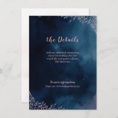 Carte d'insertion de mariage floral brun de la mar (Devant / Derrière)