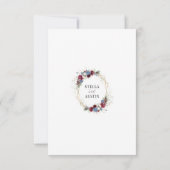 Carte d'insertion de mariage florale bleu poussiér (Dos)