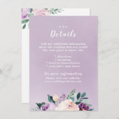 Carte d'insertion de mariage florale botanique en (Devant / Derrière)