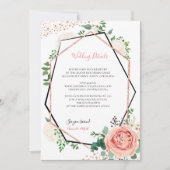 Carte d'insertion de mariage géométrique en or ros (Devant)