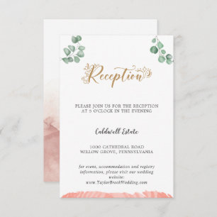 Carte d'insertion de mariage Gold Greenery