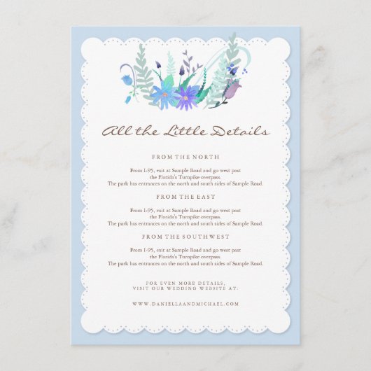 Carte d'insertion de mariage hivernal dans un bois (Devant)