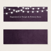 Carte d'insertion de Mariage Plum String Lights (Devant & derrière)