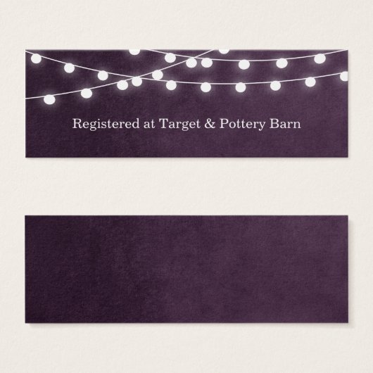 Carte d'insertion de Mariage Plum String Lights (Devant & derrière)