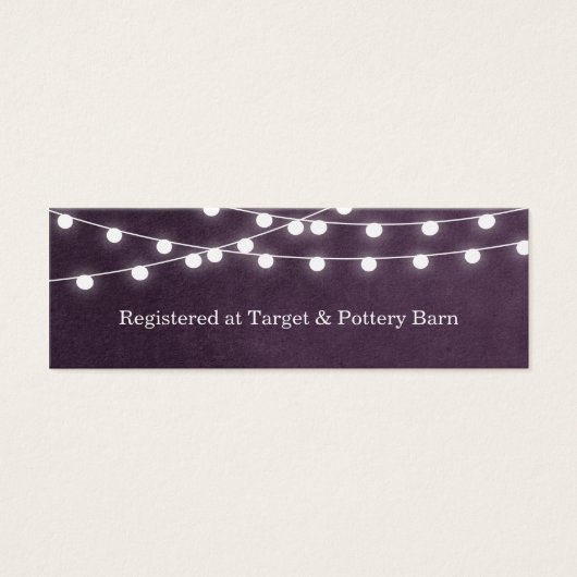Carte d'insertion de Mariage Plum String Lights (Devant)