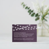 Carte d'insertion de Mariage Plum String Lights (Debout devant)