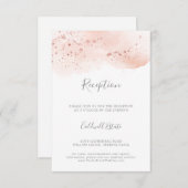 Carte d'insertion de mariage rose Gold Watercolor (Devant / Derrière)