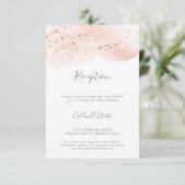 Carte d'insertion de mariage rose Gold Watercolor (Debout devant)