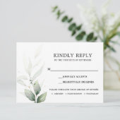 Carte d'insertion de mariage RSVP Simple Greenery (Debout devant)