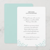 Carte d'insertion de mariage Secret Garden - Menth (Devant / Derrière)