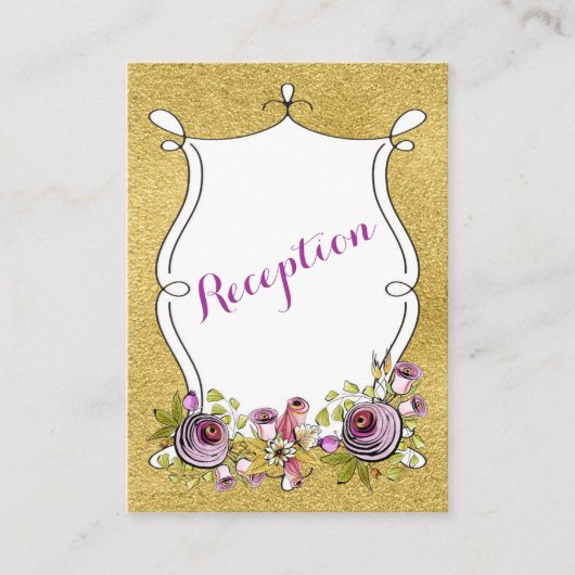 Carte d'insertion de Mariage Whimsical | FAUX Gold (Devant)