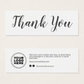 Carte d'insertion de Merci de logo d'entreprise mo (Devant & derrière)