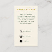 Carte d'insertion de Merci de plante (Dos)