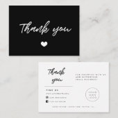 Carte d'insertion de Merci de typographie moderne (Devant / Derrière)