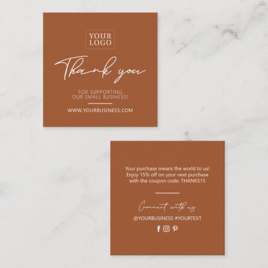 Carte d'insertion de Merci d'entreprise simple Ter (Devant / Derrière)