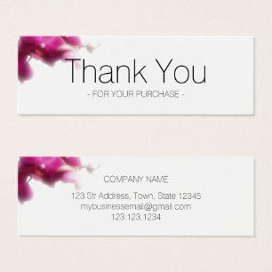 Carte d'insertion de Merci d'orchidée rose pour en