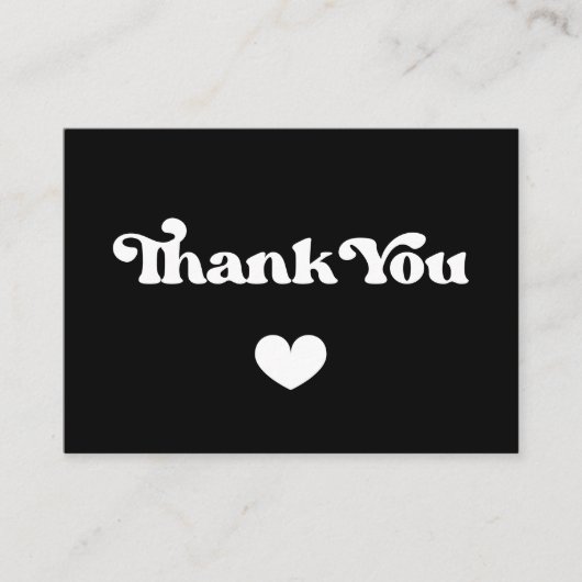 Carte d'insertion de Merci rétro élégant (Devant)