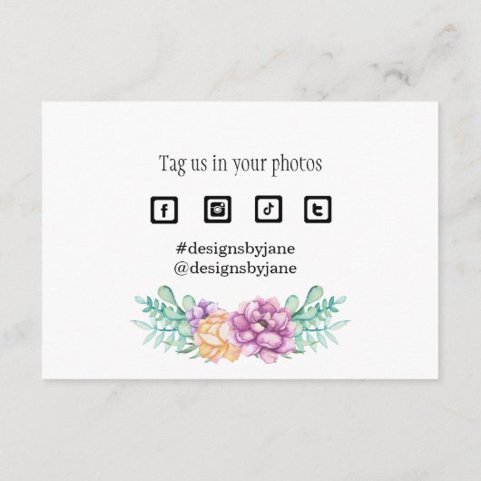 Carte d'insertion de Merci rose coupon pour petite (Dos)