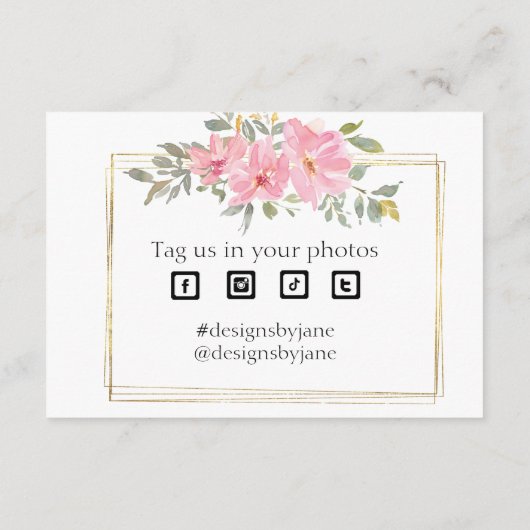 Carte d'insertion de Merci rose coupon pour petite (Dos)