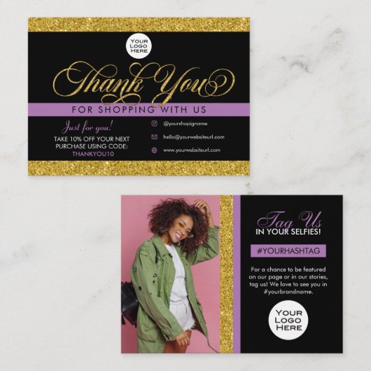 Carte d'insertion de package client parties scinti (Devant / Derrière)