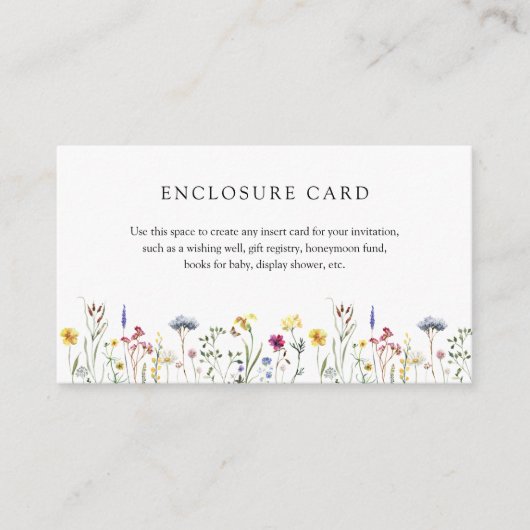 Carte d'insertion de prairie de fleurs sauvages (Devant)