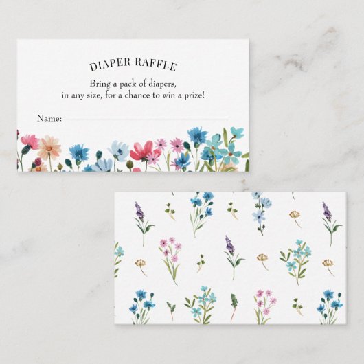 Carte d'insertion de rabat fleur sauvage (Devant / Derrière)