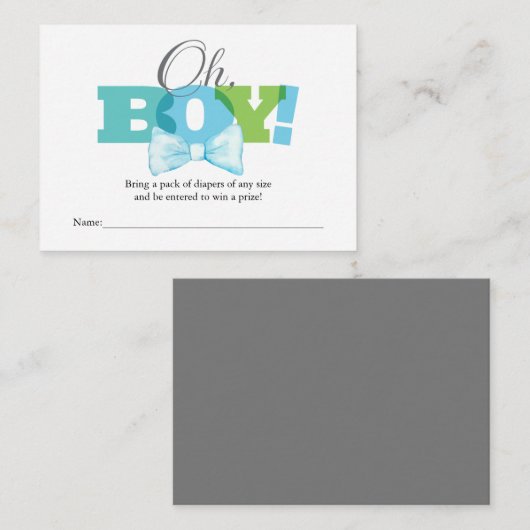 Carte d'insertion de rabat pour garçon (Devant / Derrière)