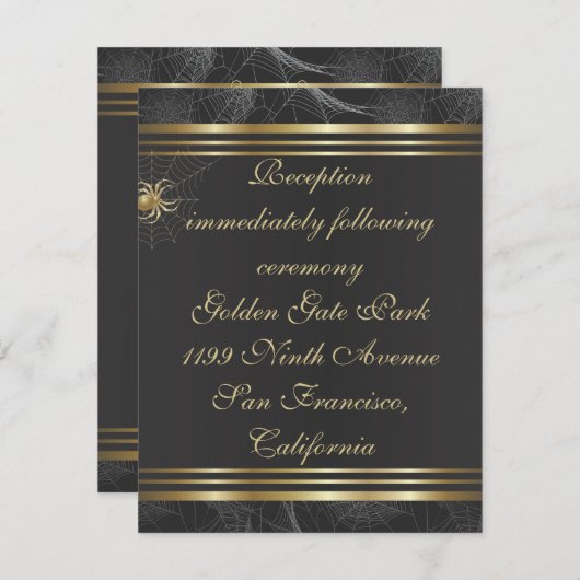 Carte d'insertion de réception Araignées d'or (Devant / Derrière)