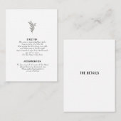 Carte d'insertion de réception de fête détaillée (Devant / Derrière)