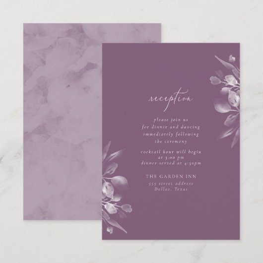 Carte d'insertion de réception de feuillage rêveur (Devant / Derrière)