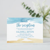 Carte d'insertion de réception de mariage à l'aqua (Debout devant)