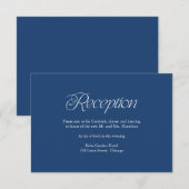 Carte d'insertion de réception de mariage bleu min (Devant / Derrière)