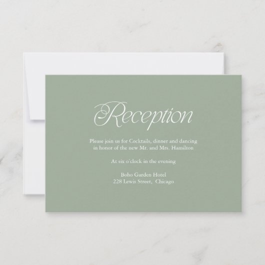 Carte d'insertion de réception de mariage minimali (Devant)