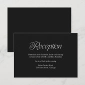 Carte d'insertion de réception de mariage noir min (Devant / Derrière)