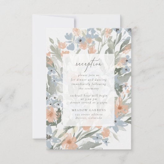 Carte d'insertion de réception Garden Flourish (Devant)