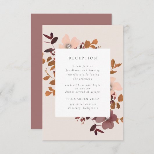 Carte d'insertion de réception Garden Love (Devant / Derrière)