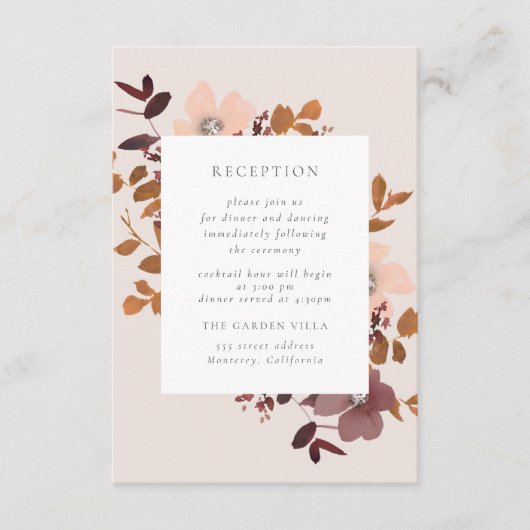 Carte d'insertion de réception Garden Love (Devant)