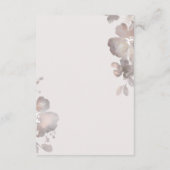 Carte d'insertion de réception Romance fleur sauva (Dos)