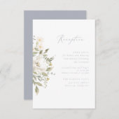 Carte d'insertion de réception Romance fleur sauva (Devant / Derrière)