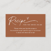 Carte d'insertion de recette SIENNA (Devant)