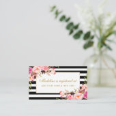 Carte d'insertion de registre à rayures rose Fête  (Debout devant)