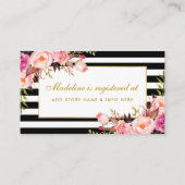 Carte d'insertion de registre à rayures rose Fête  (Devant)