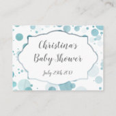 Carte d'insertion de registre, Baby shower garçon (Dos)