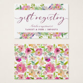 Carte d'insertion de registre cadeau de douche chi (Devant & derrière)