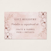 Carte d'insertion de registre cadeau de douche flo (Devant)