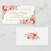 Carte d'insertion de registre de mariage Corail Or (Devant / Derrière)