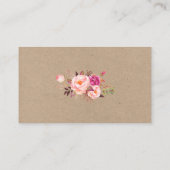 Carte d'insertion de registre floral rose mariage (Dos)